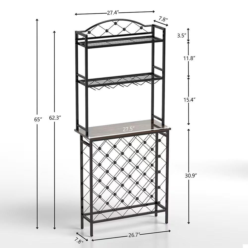 Tall Wine Holder Stand With Wine Glass Holder